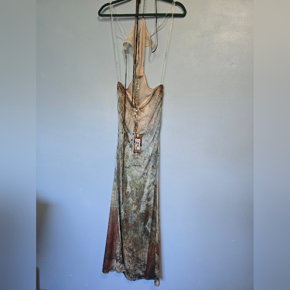 Jaded London Vida Backless Maxi Dress With Shell Trim in Marine XS - Picture 3 of 12